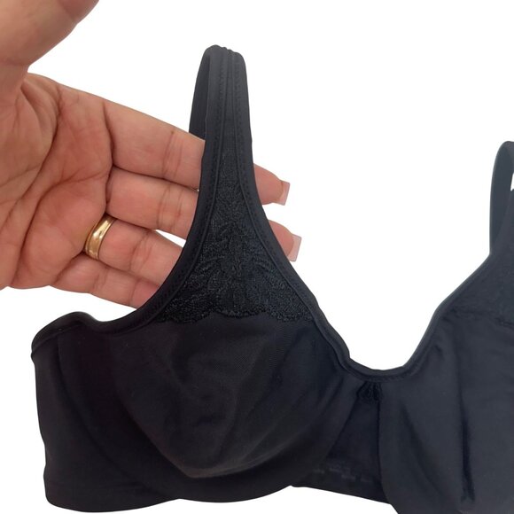 Bali Womens Black Underwire Minimizer Bra Size 32C Lace Detail New With Tags - Picture 5 of 8